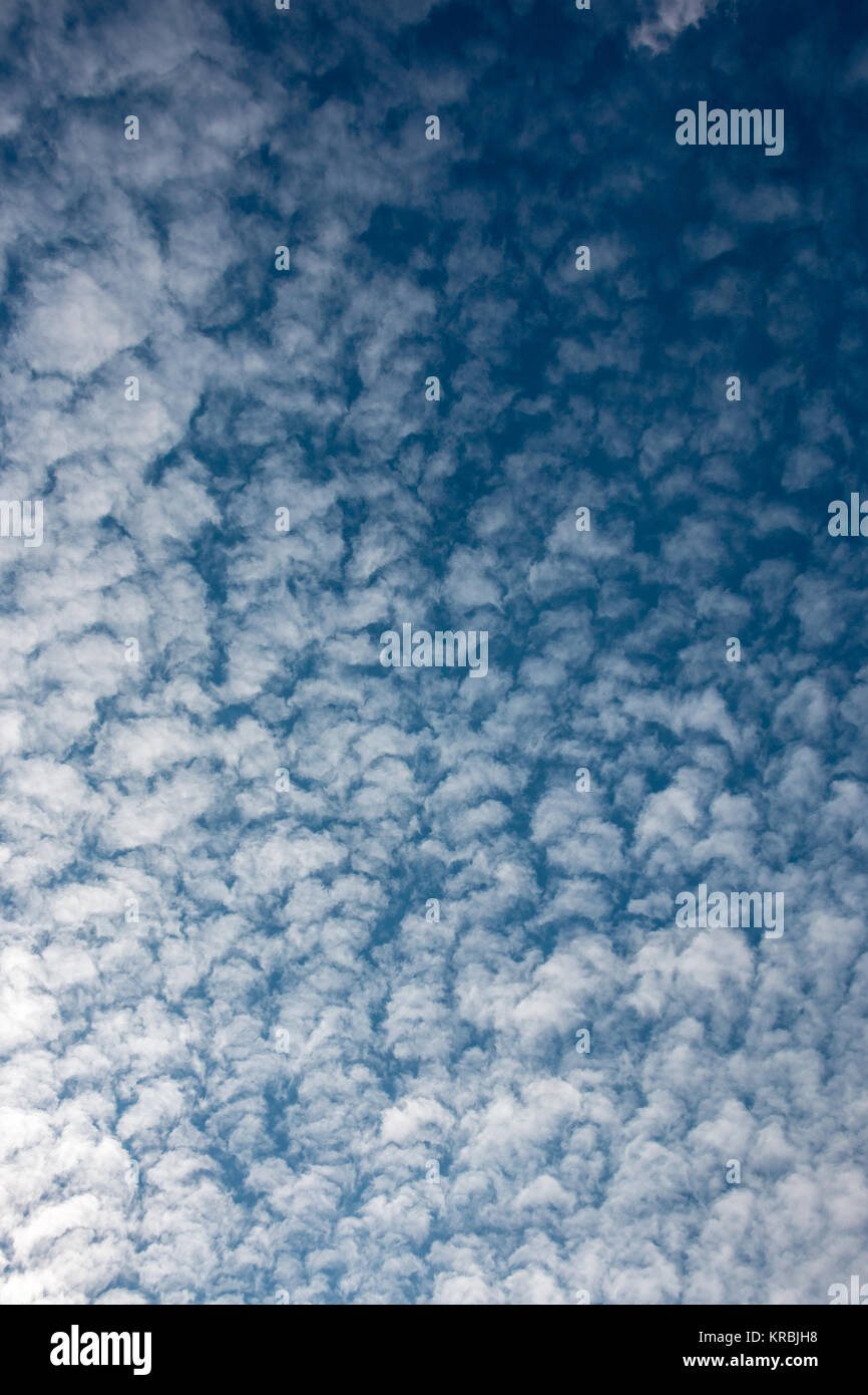 White clouds in the deep blue sky Stock Photo