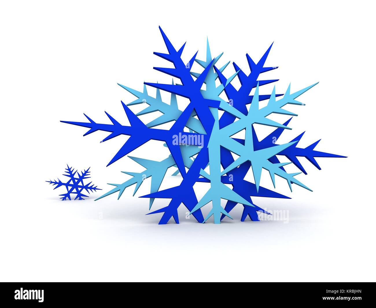 Computer Graphic Snowflake Blue Snowflakes - Computer Art 3D Series Stock Photo - Alamy