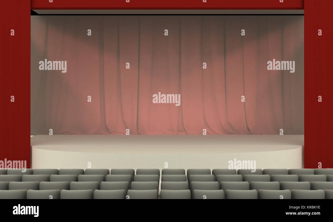 Stage - View from seat rows Stock Photo - Alamy