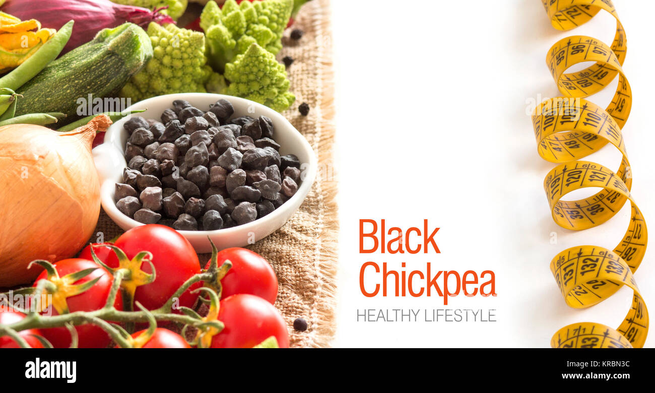 Black chickpea with vegetables Stock Photo