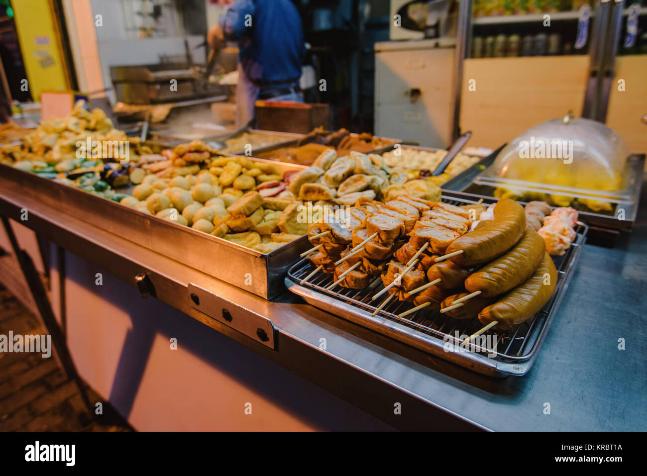 Asian street food in Hong Kong downtown Stock Photo - Alamy