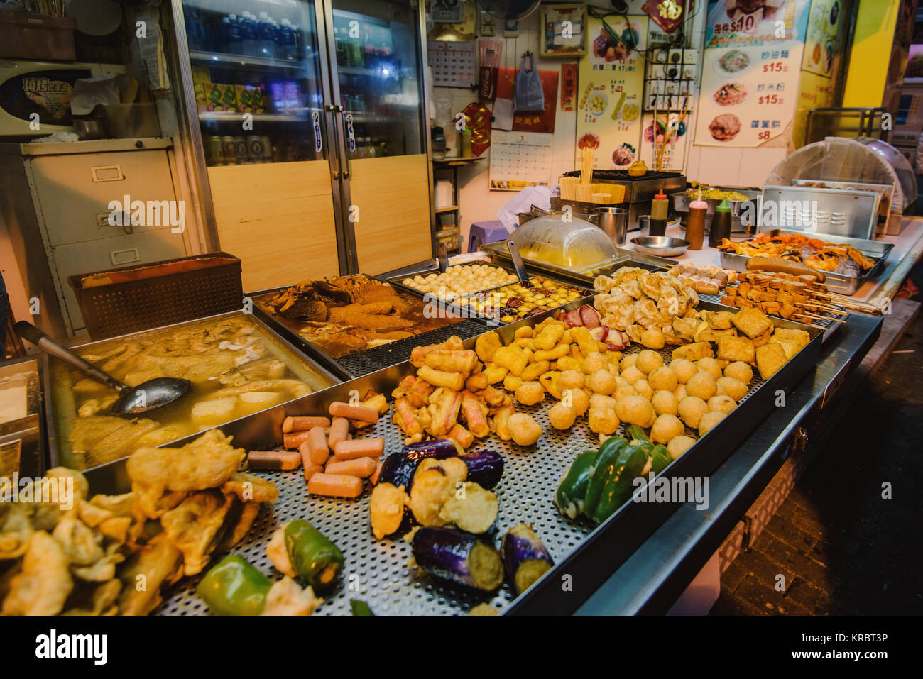 Asian street food in Hong Kong downtown Stock Photo - Alamy