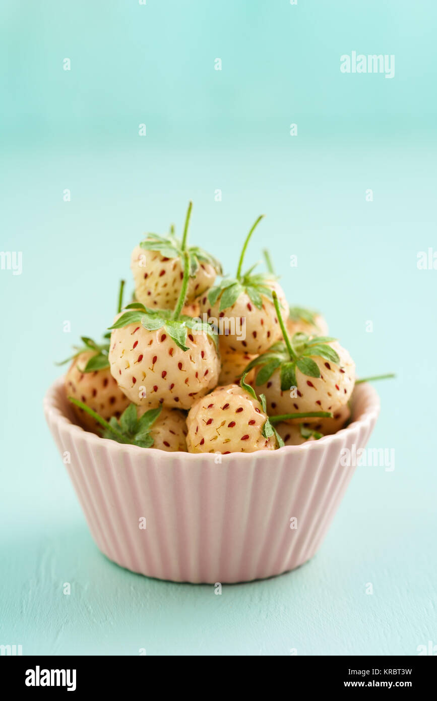 Pineberries in a bowl Stock Photo
