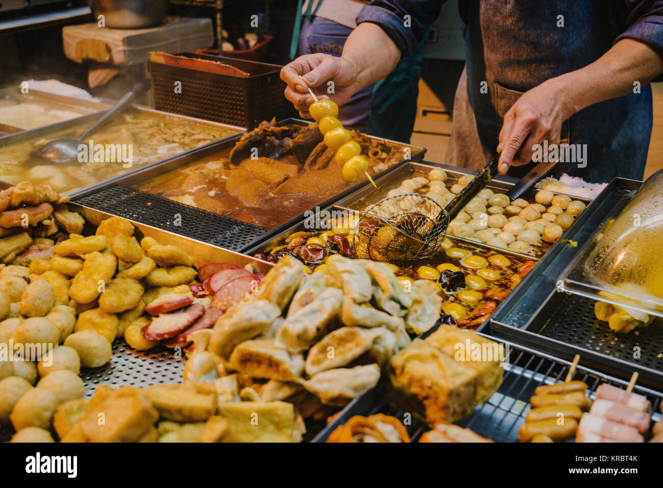 Asian street food in Hong Kong downtown Stock Photo - Alamy