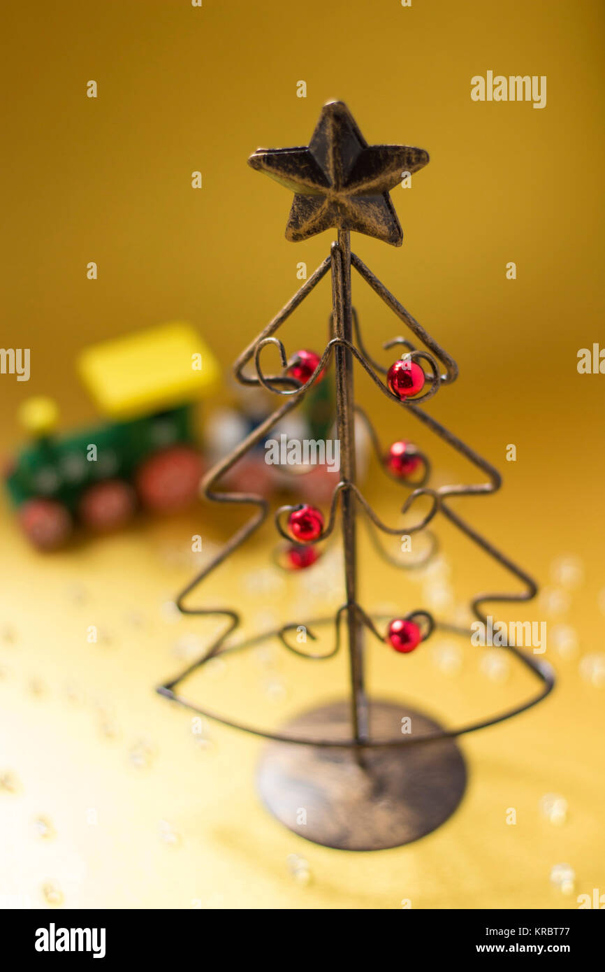 Christmas tree made of wire Stock Photo