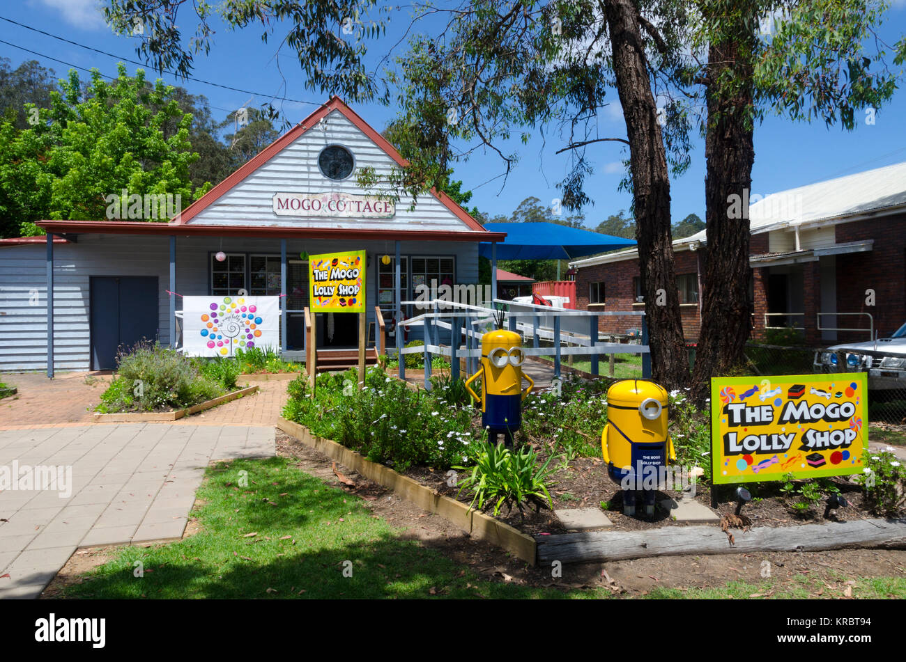 Gift shops, Main Street, Mogo, New South Wales, Australia Stock Photo