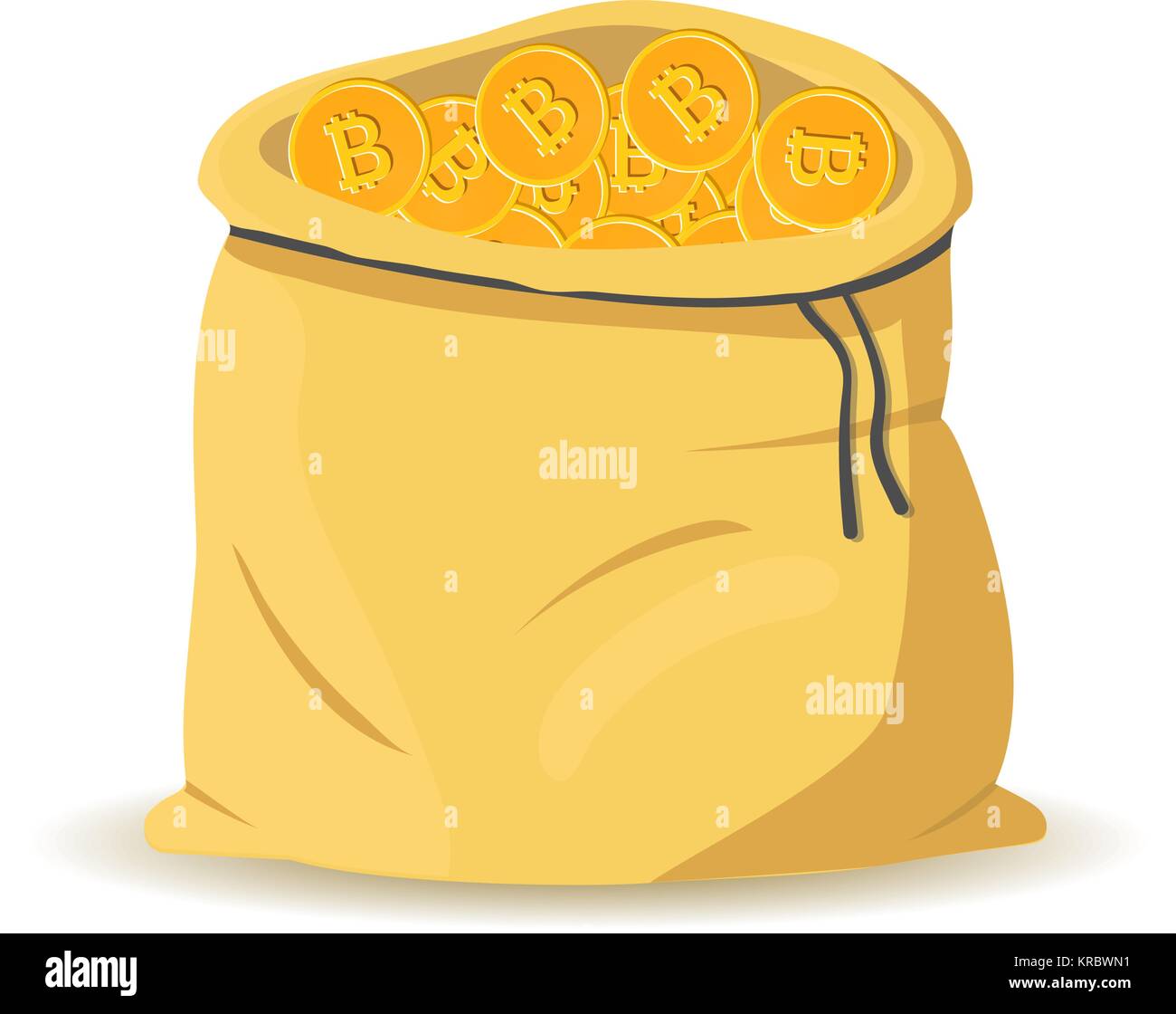 Full bag of bitcoin. Bagful woth digital money Stock Vector Image & Art -  Alamy