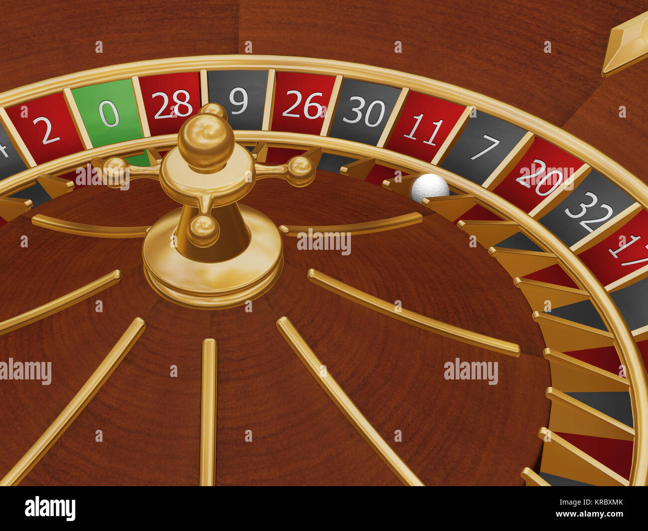 Roulette wheel with the ball on number seven Stock Photo Alamy