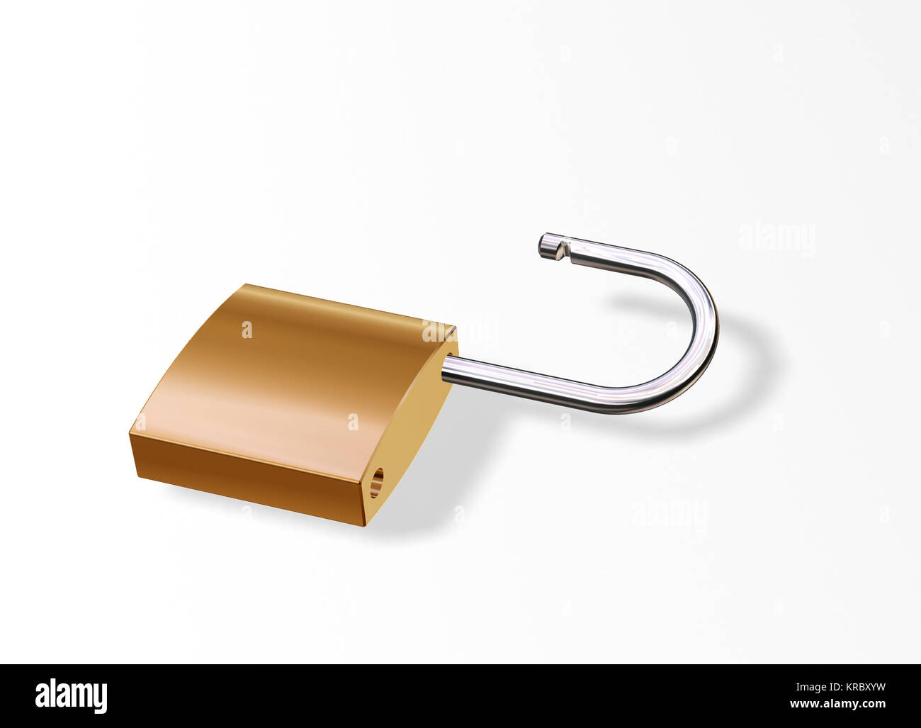 3D render of an open padlock Stock Photo - Alamy