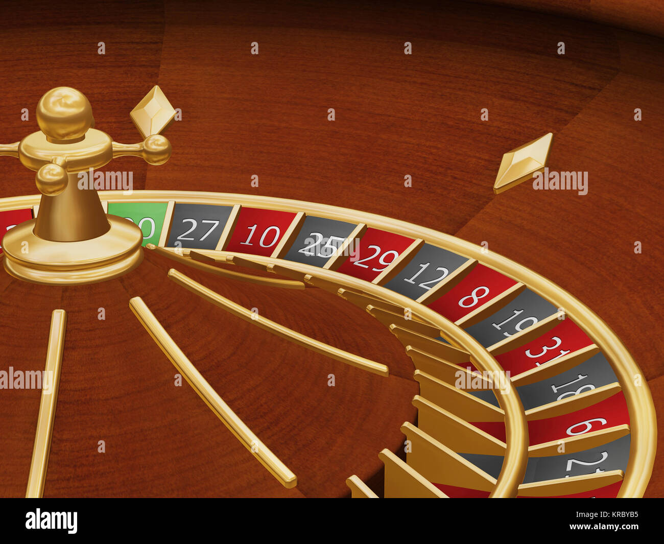 3D render of a roulette wheel Stock Photo