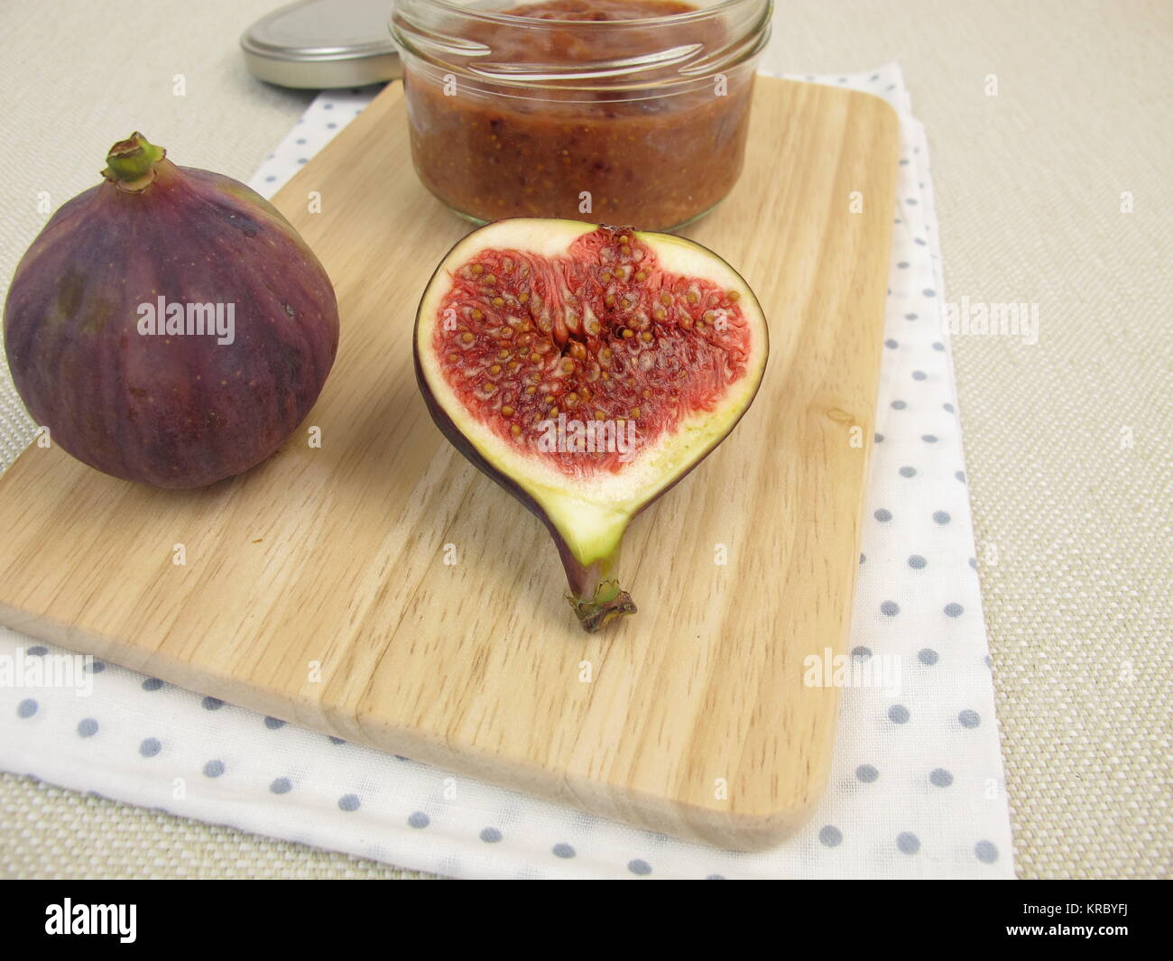homemade fig jam in jar and fresh figs Stock Photo - Alamy