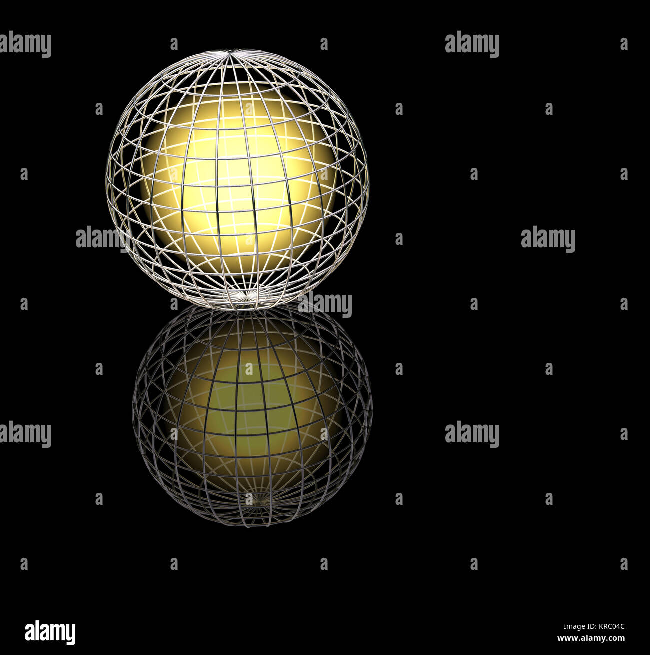 Abstract wireframe globe on black background Stock Photo - Alamy