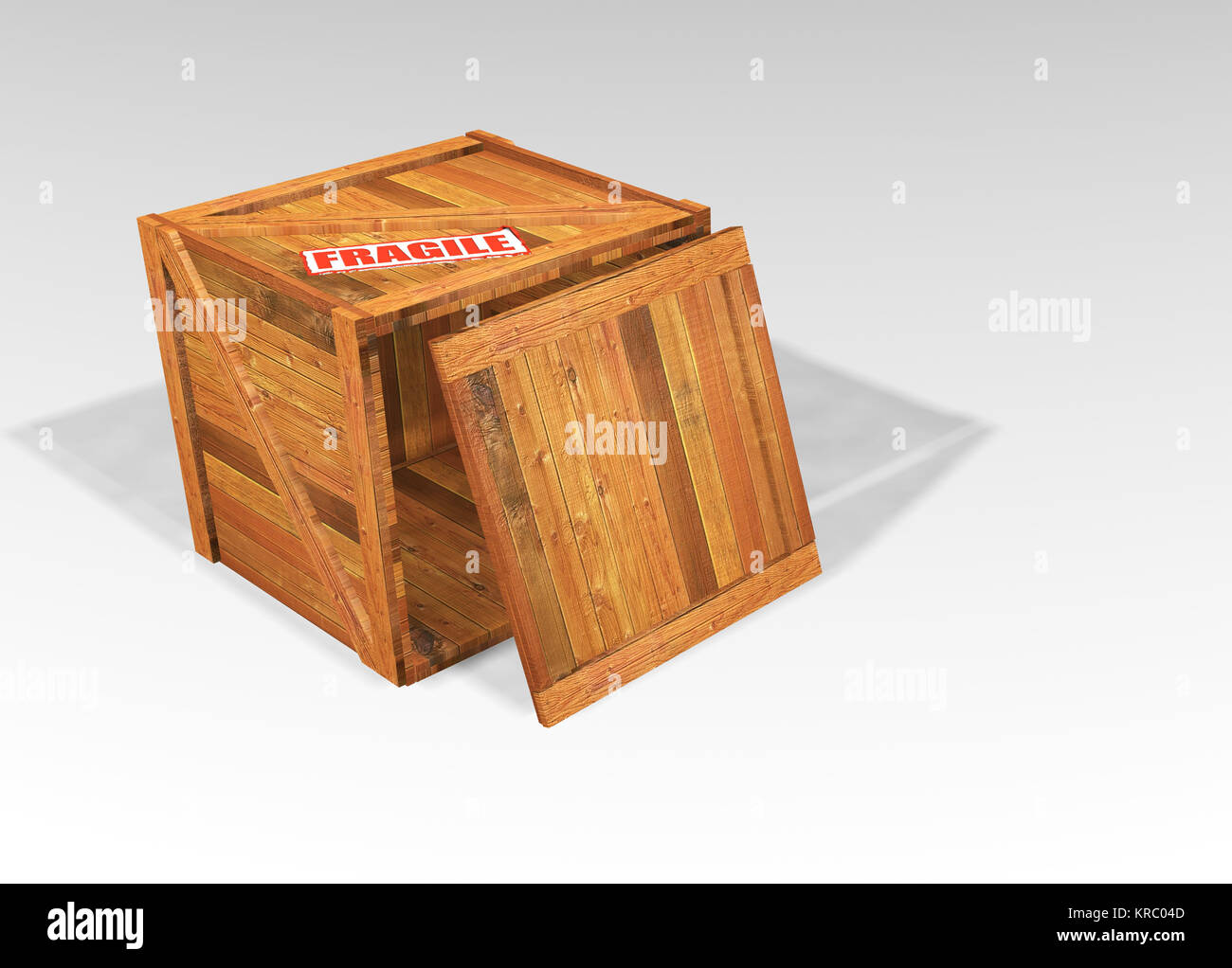 Wooden crate with fragile sticker Stock Photo Alamy