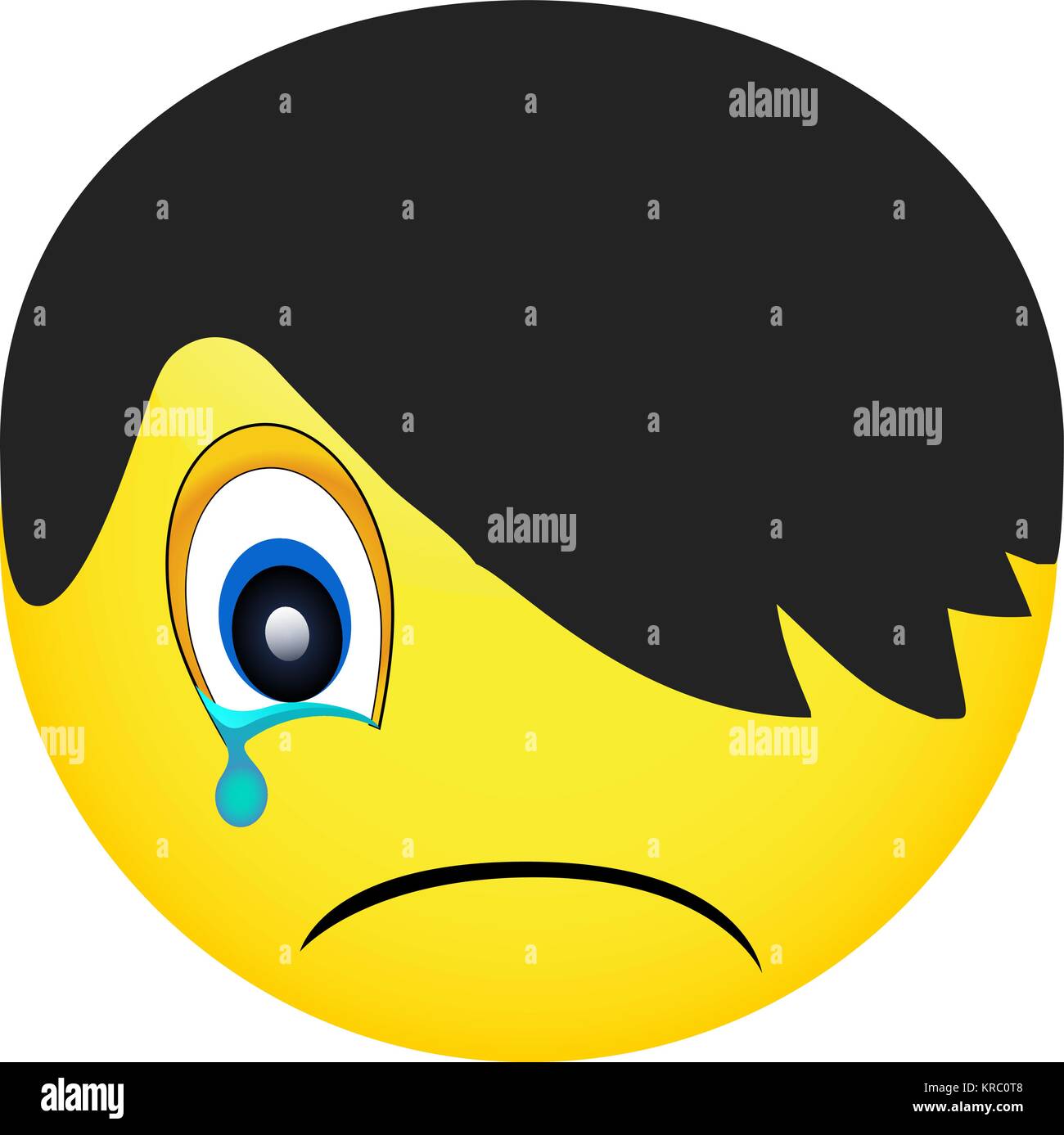 emoji isolated on white background, smiley face, emo person, vector illustration Stock Vector