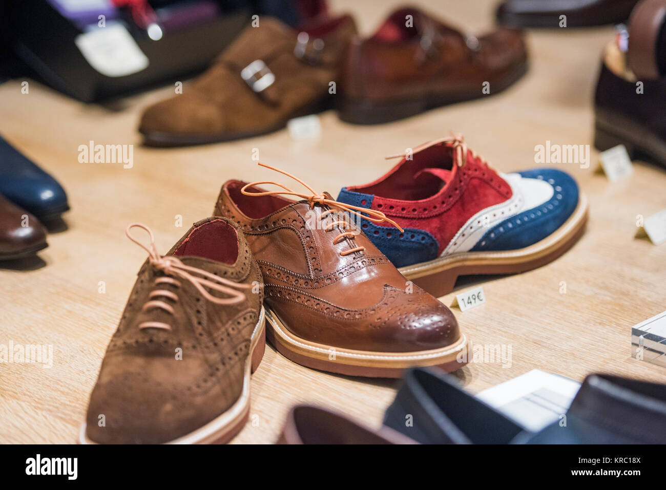 Men shoes in a store in Paris Stock Photo Alamy