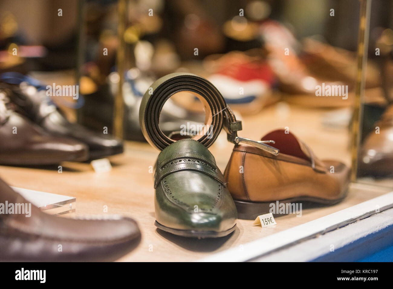Men shoes in a store in Paris Stock Photo Alamy