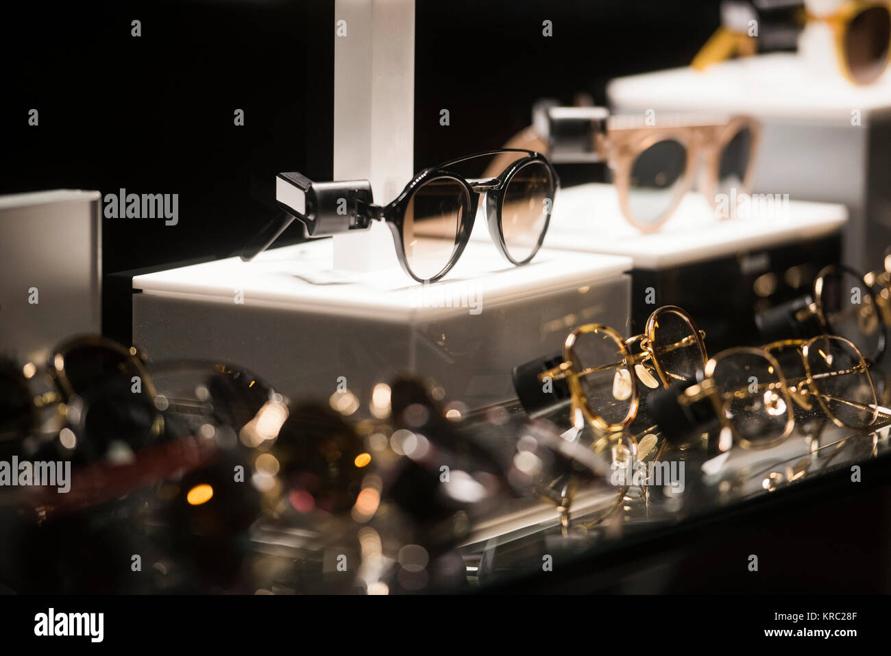Luxury eyeglasses in a store in Paris Stock Photo