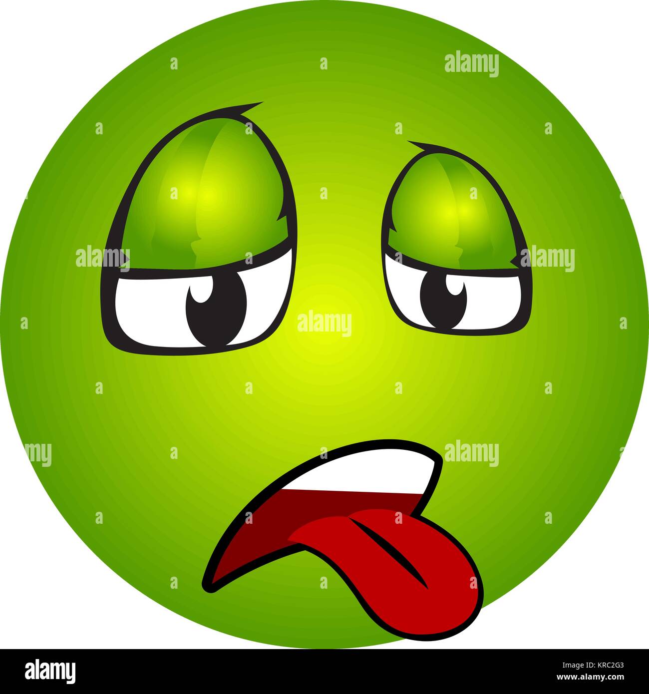 Sick emoticon with tongue out Stock Vector