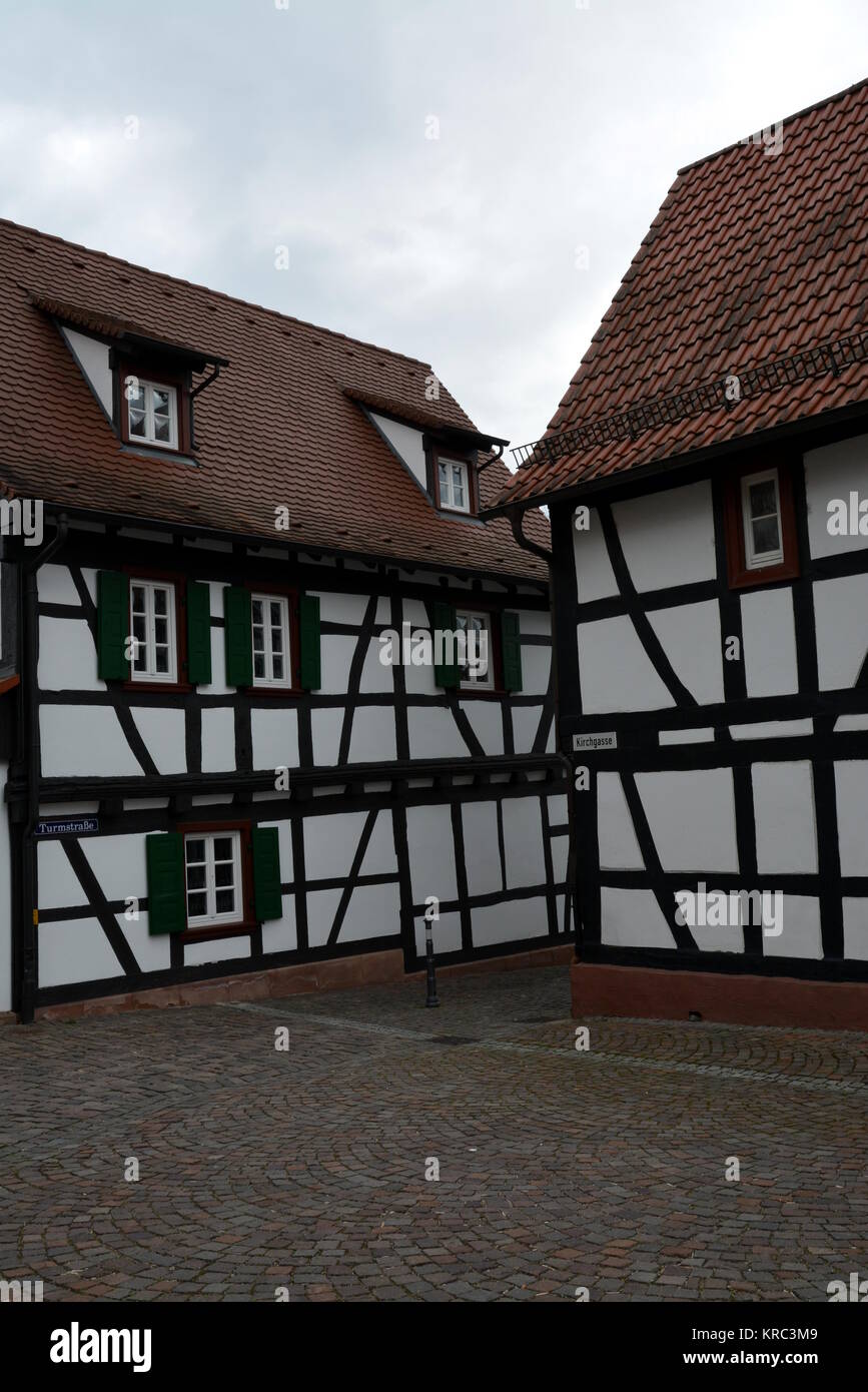 half-timbered houses in kandel in the southern palatinate Stock Photo