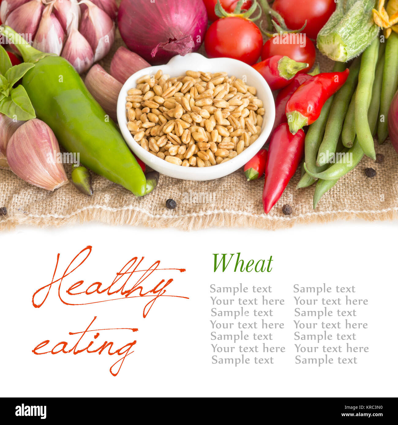 Whole wheat and vegetables Stock Photo - Alamy