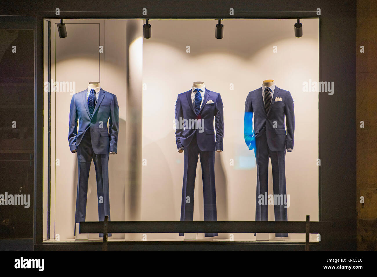 Men suits in a luxury store in Paris Stock Photo Alamy