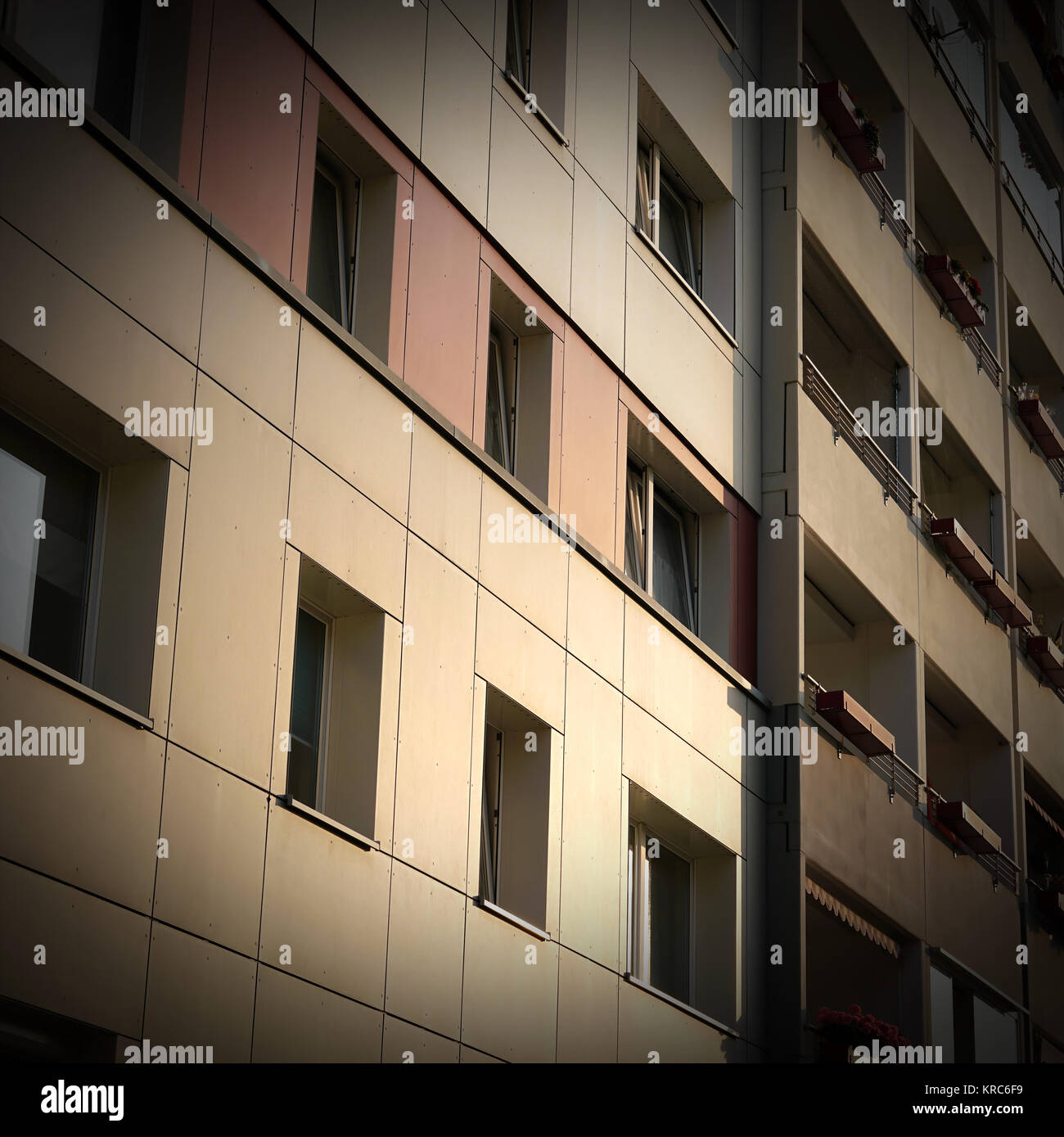 facade of a residential building in downtown magdeburg Stock Photo