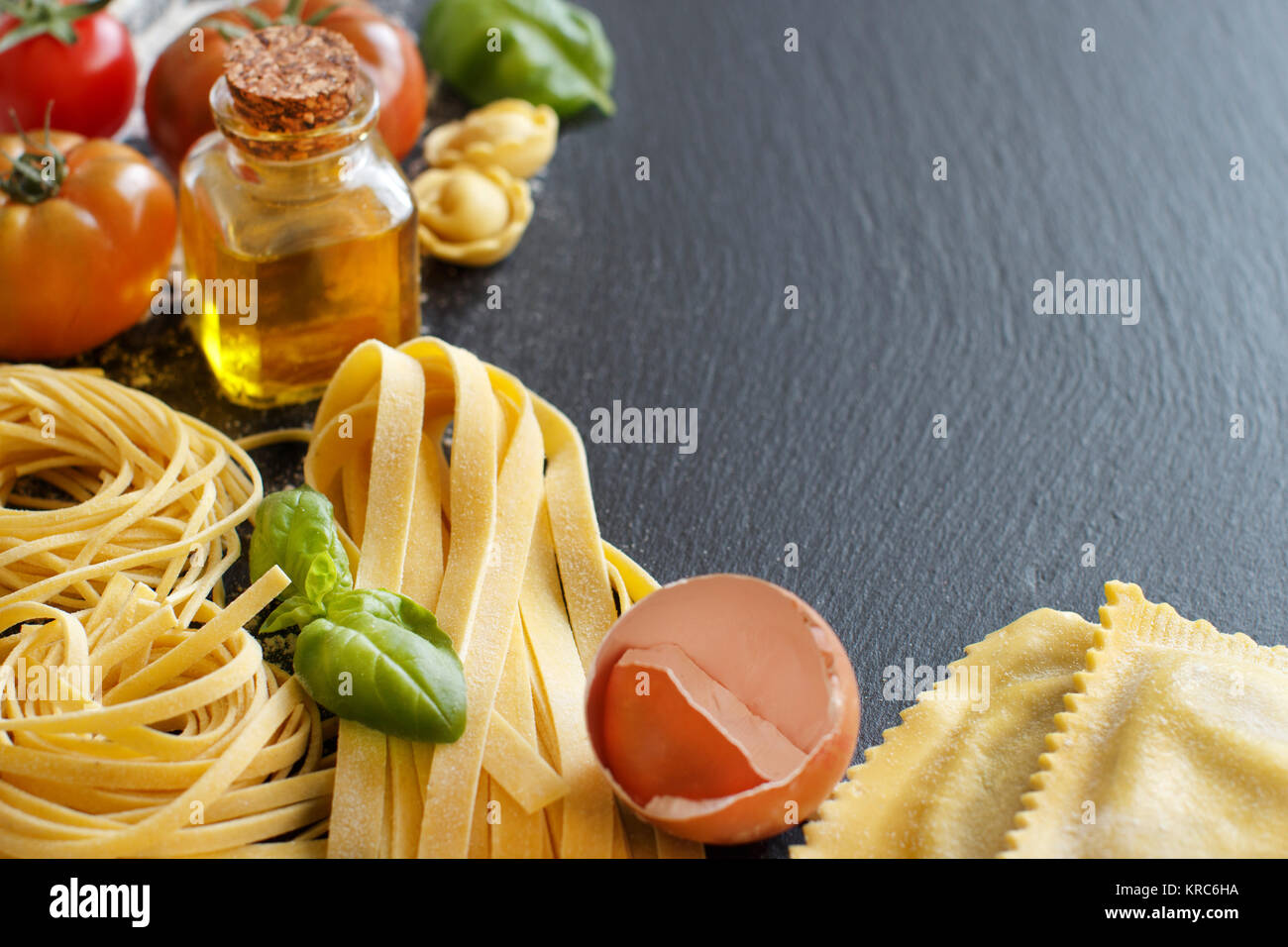 Picture of Fresh pasta and ingredients Stock Photo - Alamy