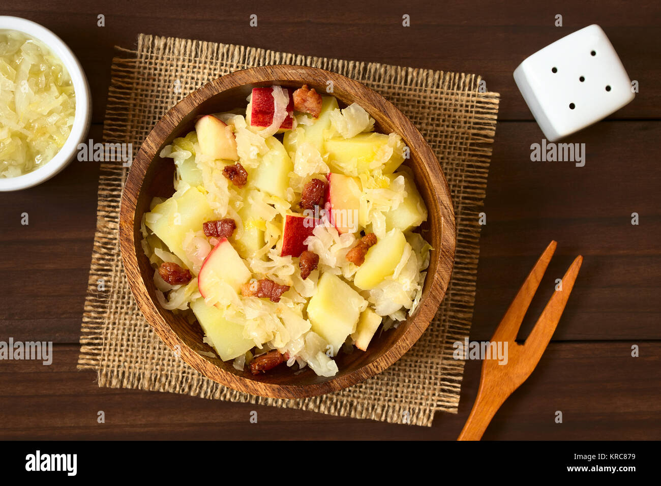 Potato, Sauerkraut and Apple Salad Stock Photo Alamy