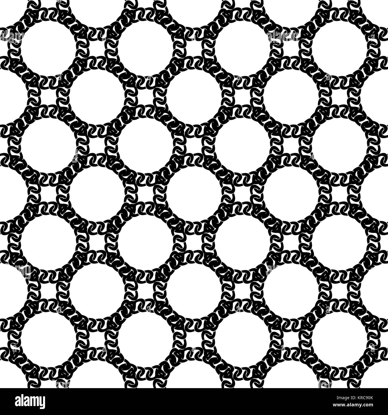 Seamless Black White Chain Pattern Stock Photo