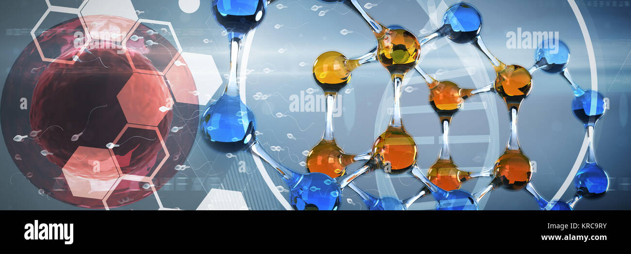 Image of DNA helix and molecules interface against dna structure Stock ...