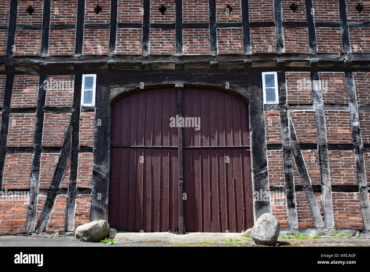 timbered barn Stock Photo