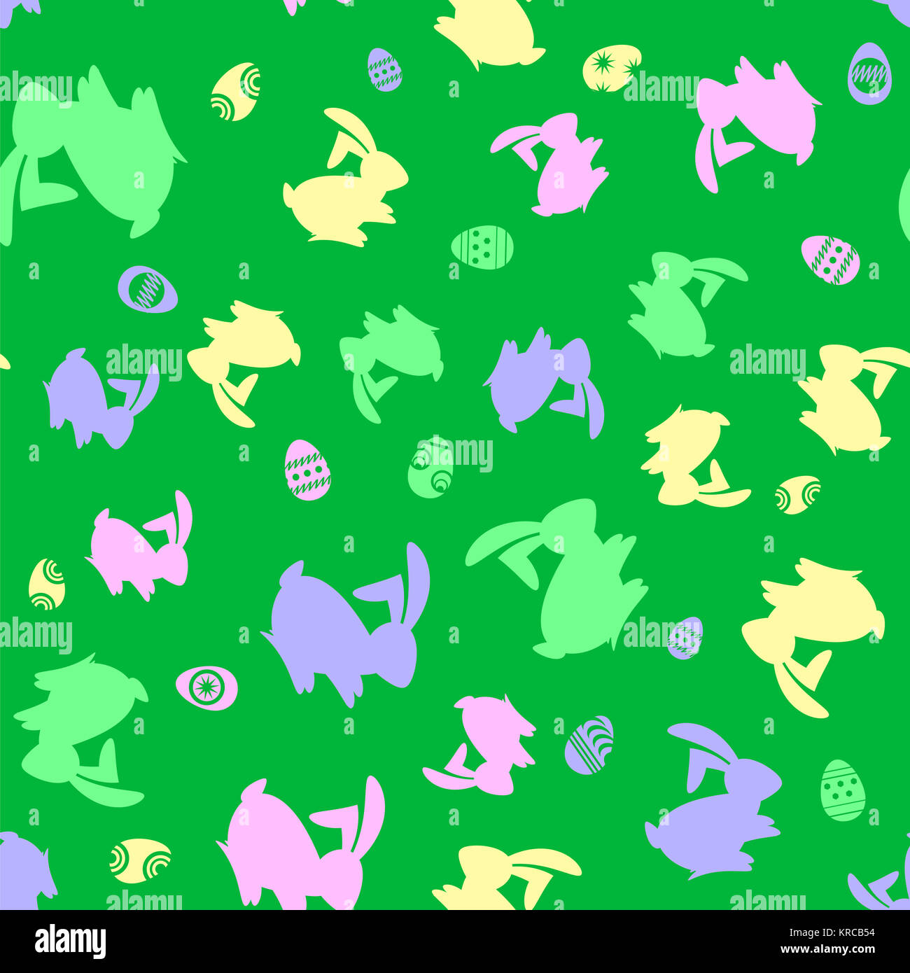 Easter Eggs and Rabbit Seamless Pattern Stock Photo - Alamy