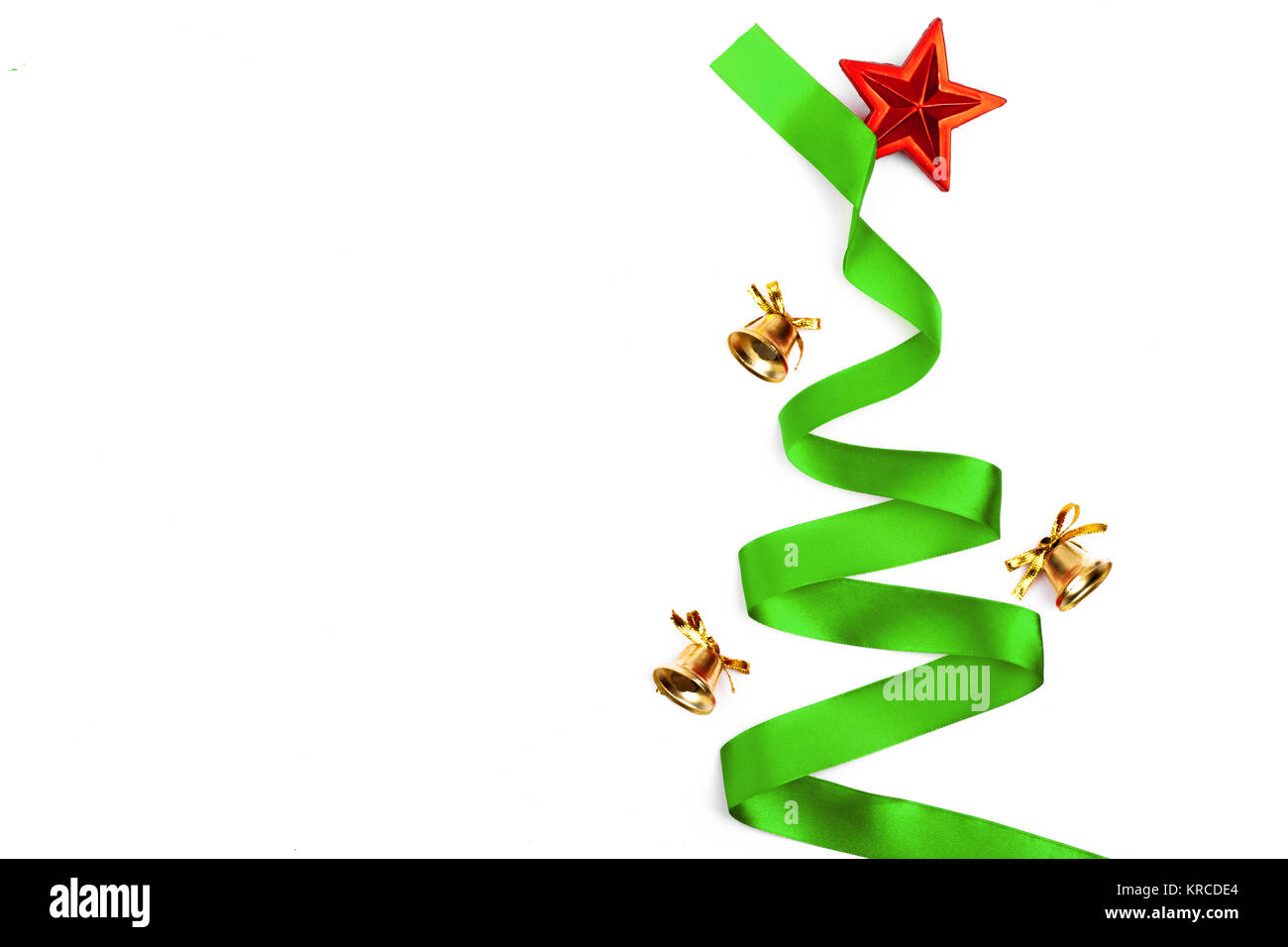 Christmas tree from ribbon background Stock Photo