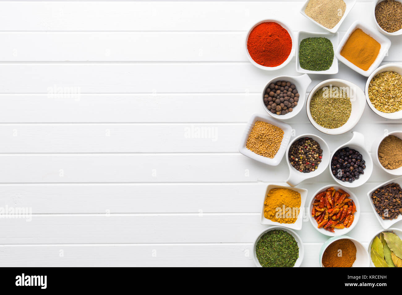Various dried herbs and spices Stock Photo Alamy