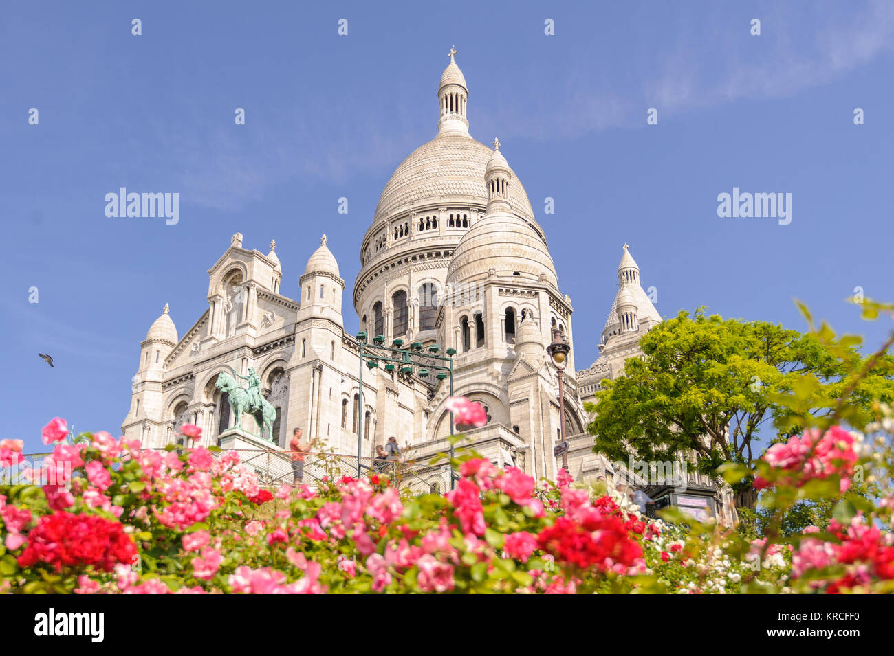 Sacre Coeur Cathedral in Montmartre, Paris, France Stock Photo