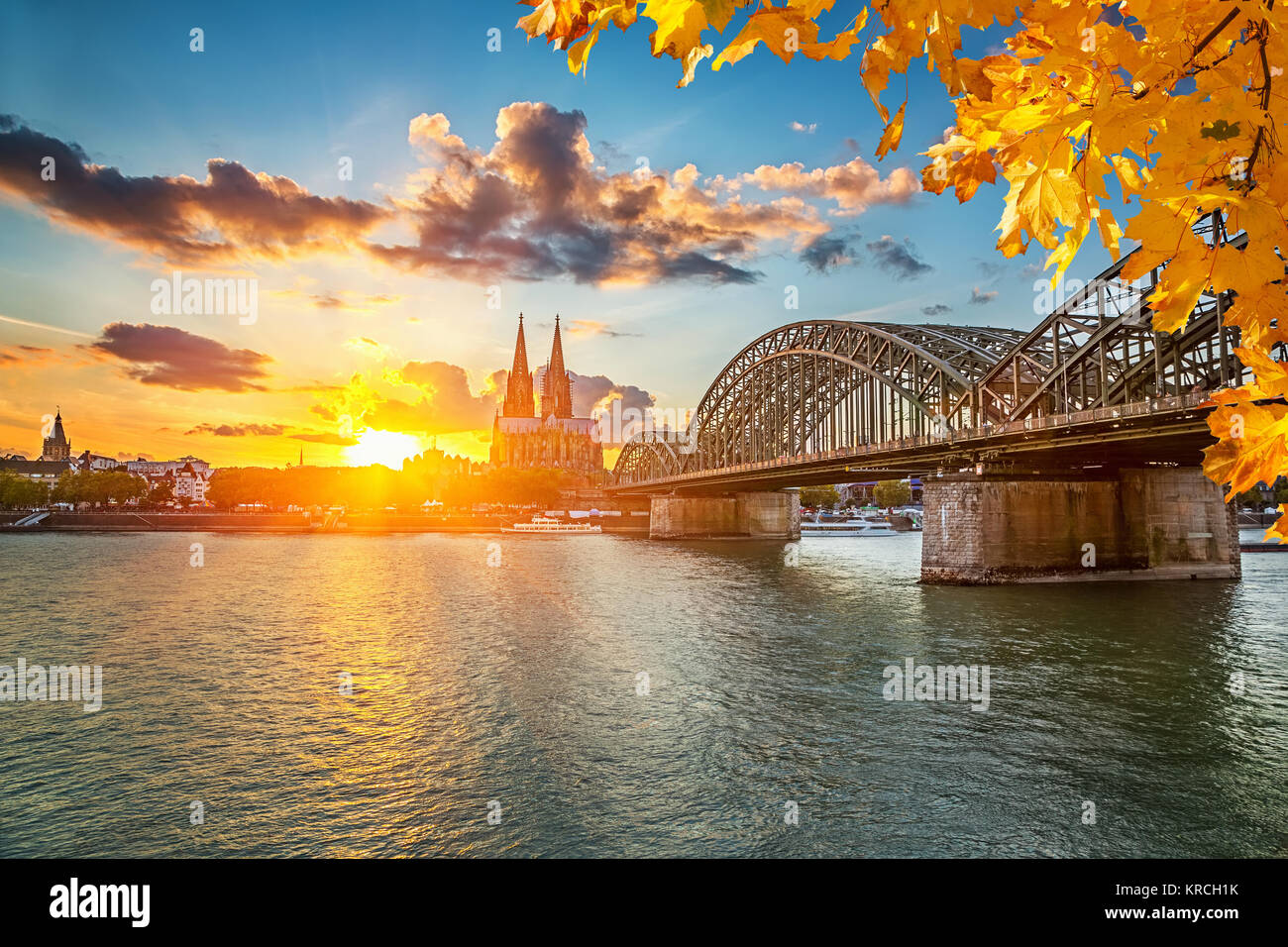 Cologne at sunset Stock Photo - Alamy