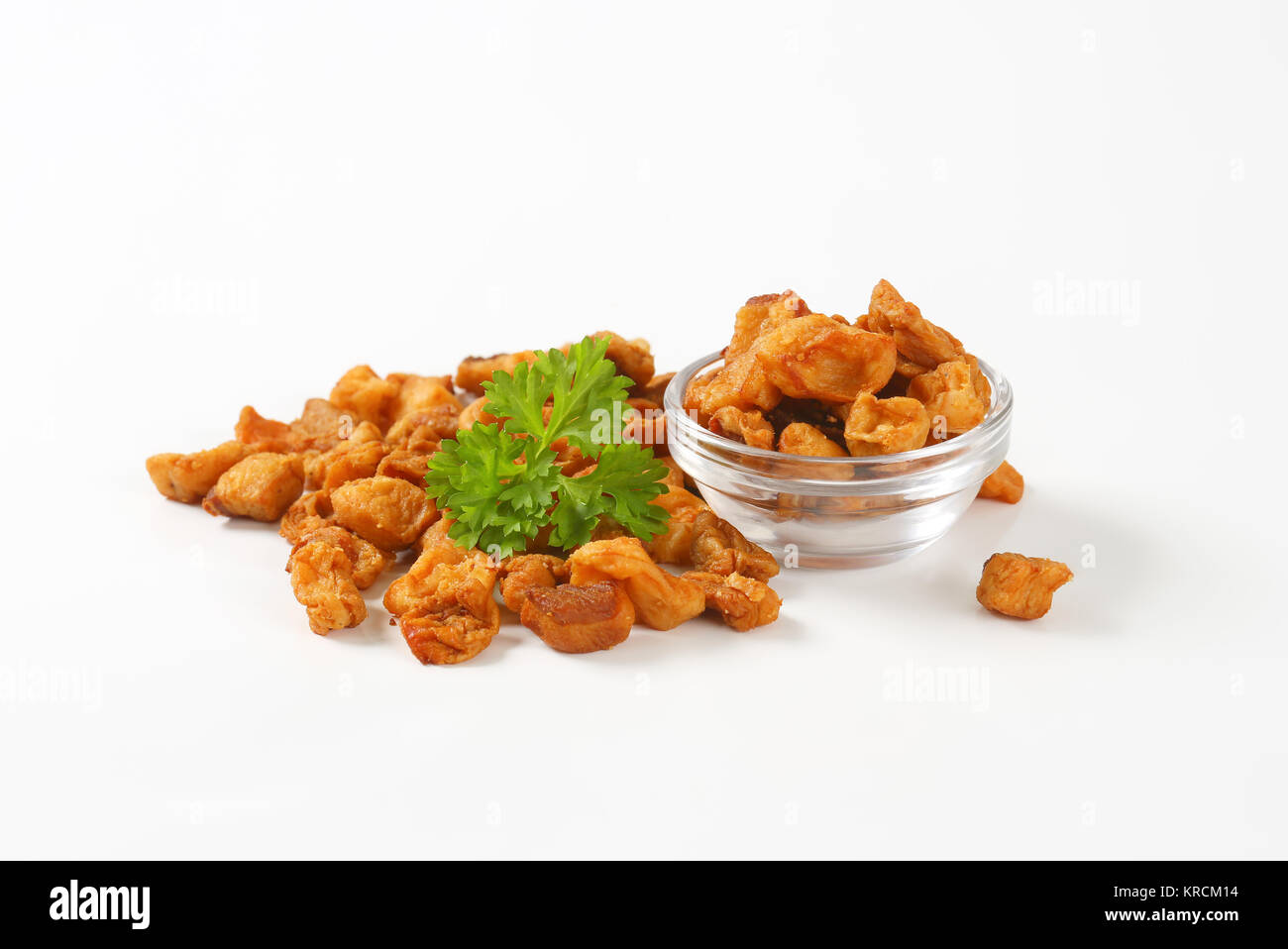 Fried pieces of pork rind and fat Stock Photo Alamy
