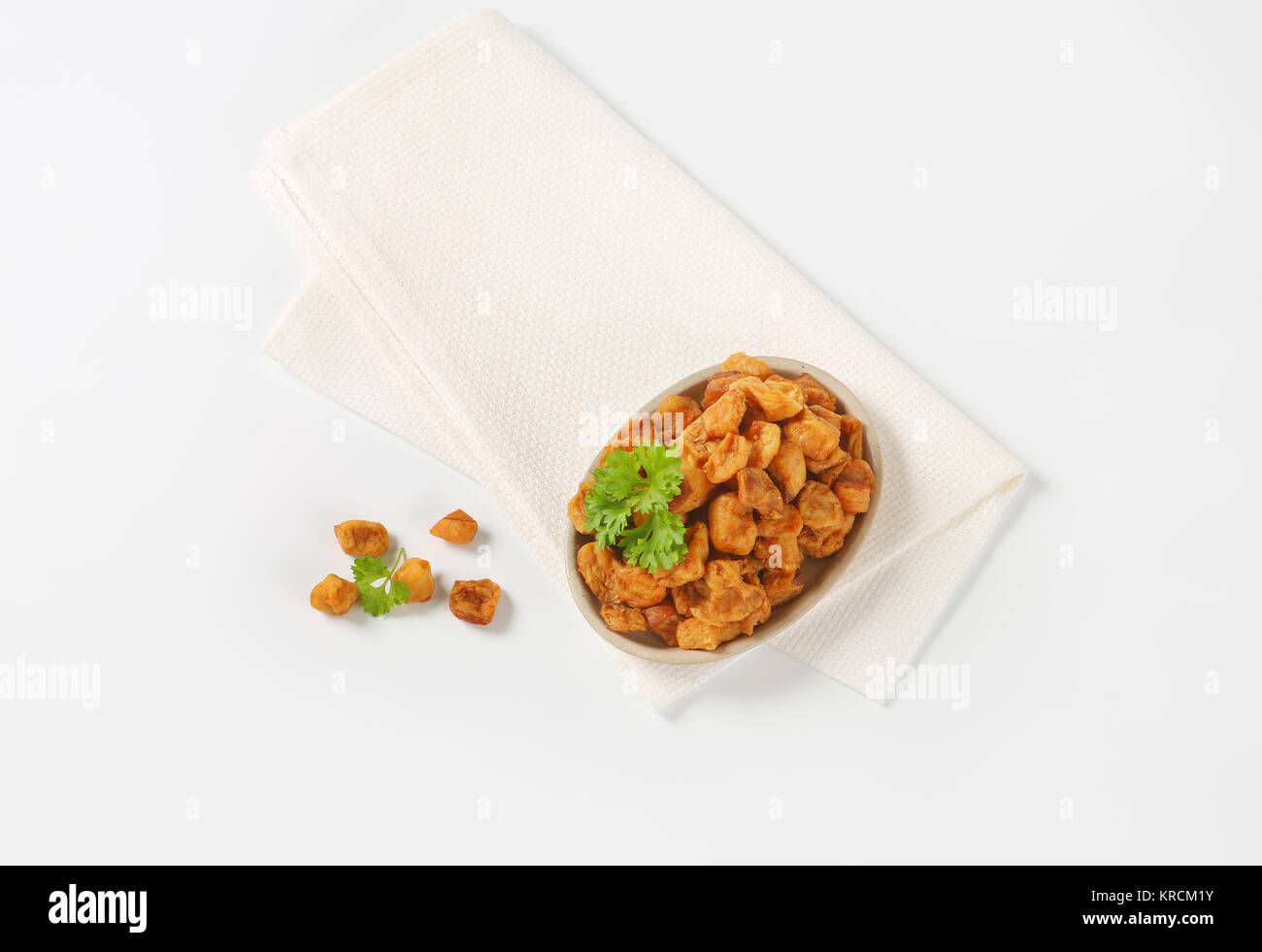 Fried pieces of pork rind and fat Stock Photo - Alamy