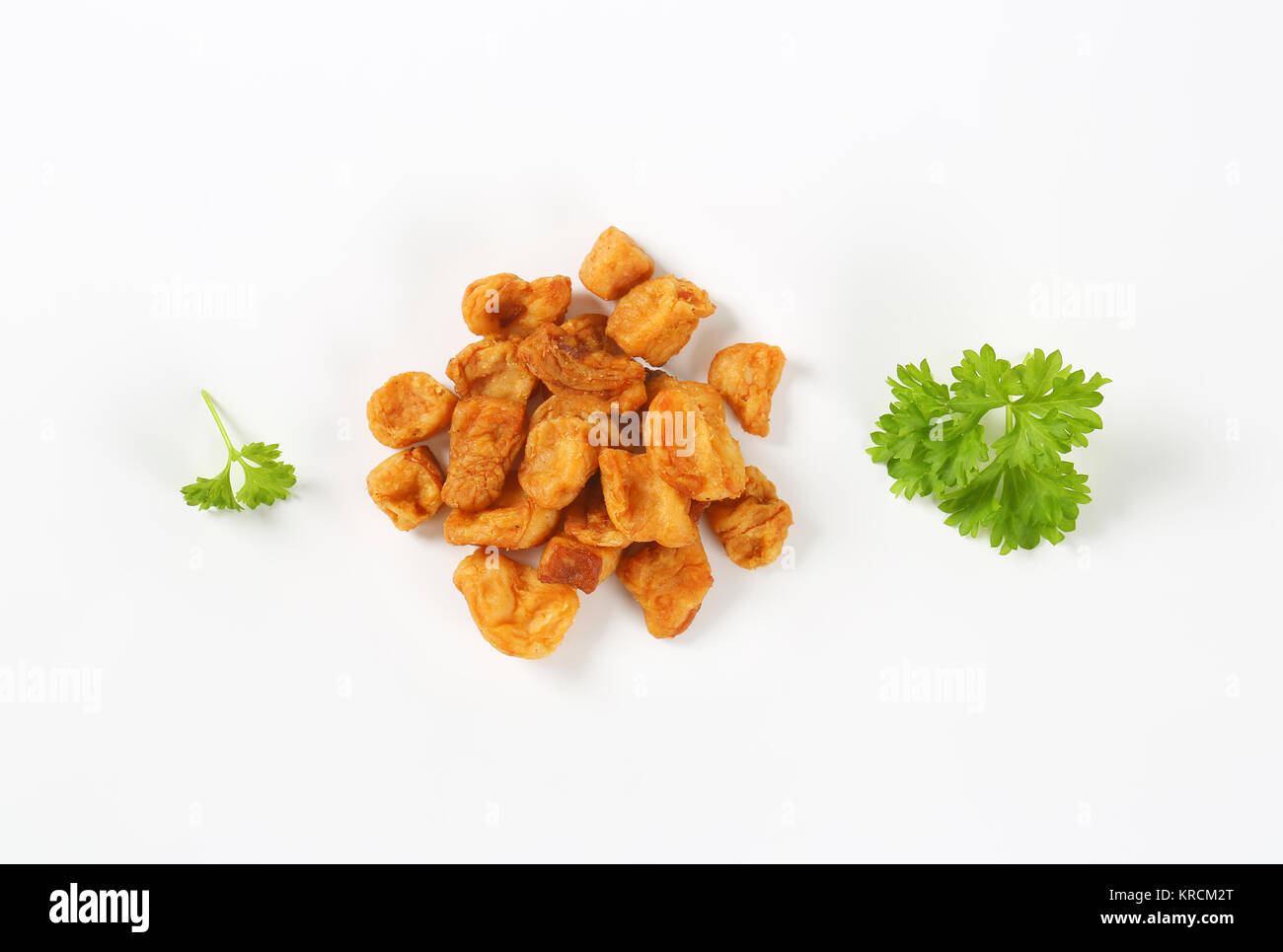 Fried pieces of pork rind and fat Stock Photo Alamy