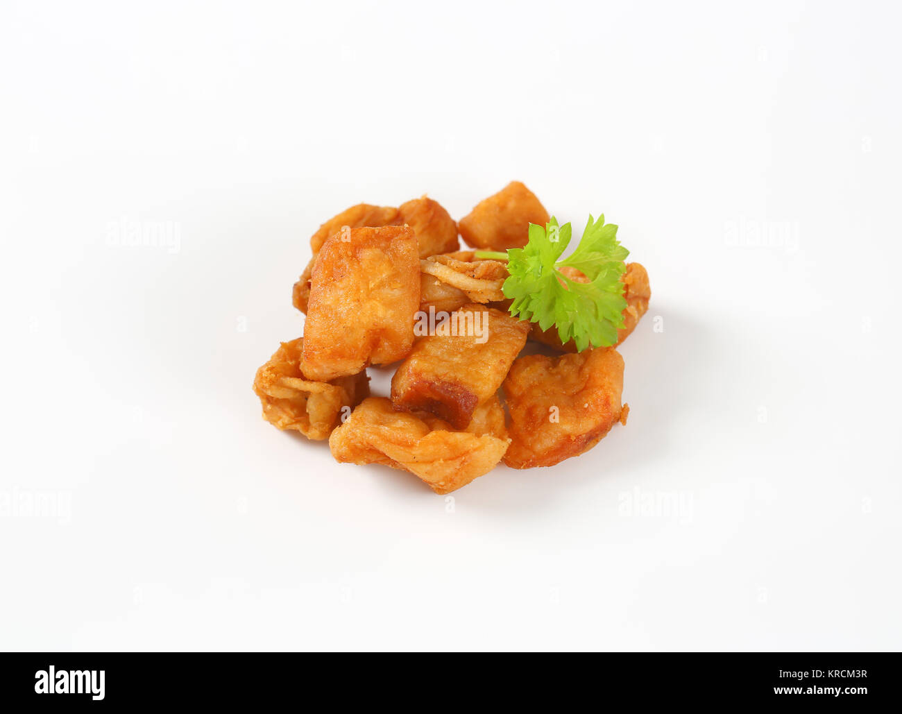 Fried pieces of pork rind and fat Stock Photo Alamy