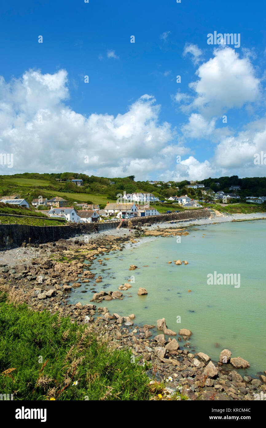 Summer sunshine on quaint Coverack village in the Lizard Peninsula ...