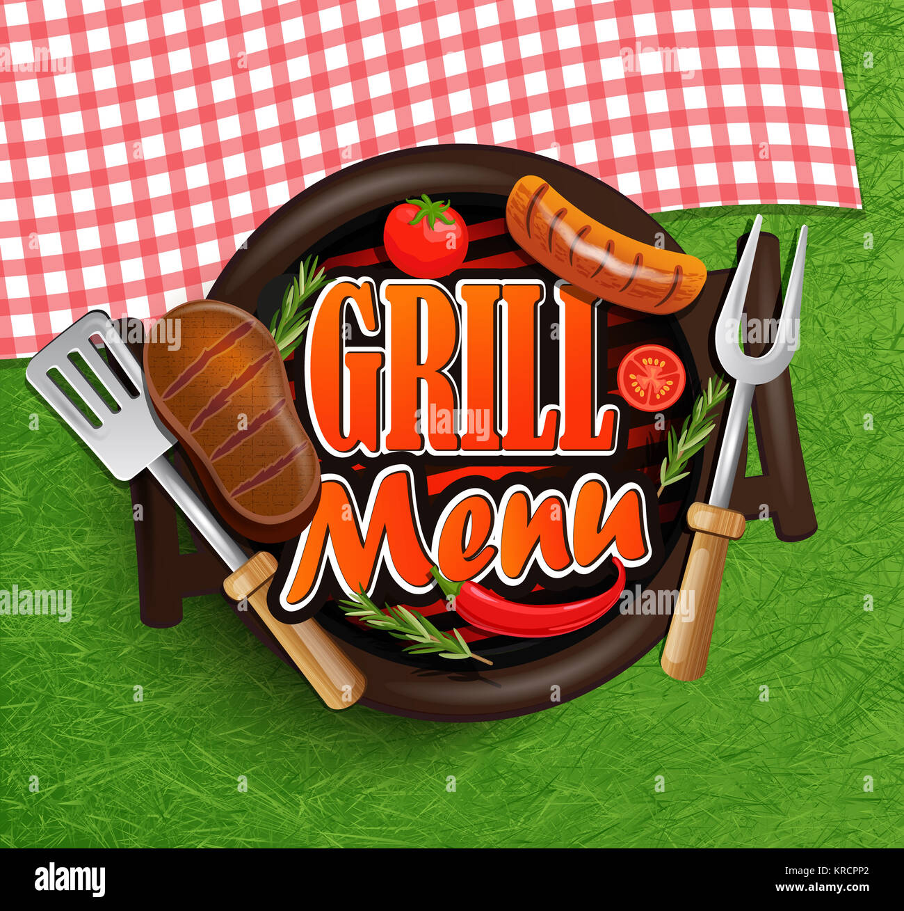 BBQ Grill menu Stock Photo Alamy
