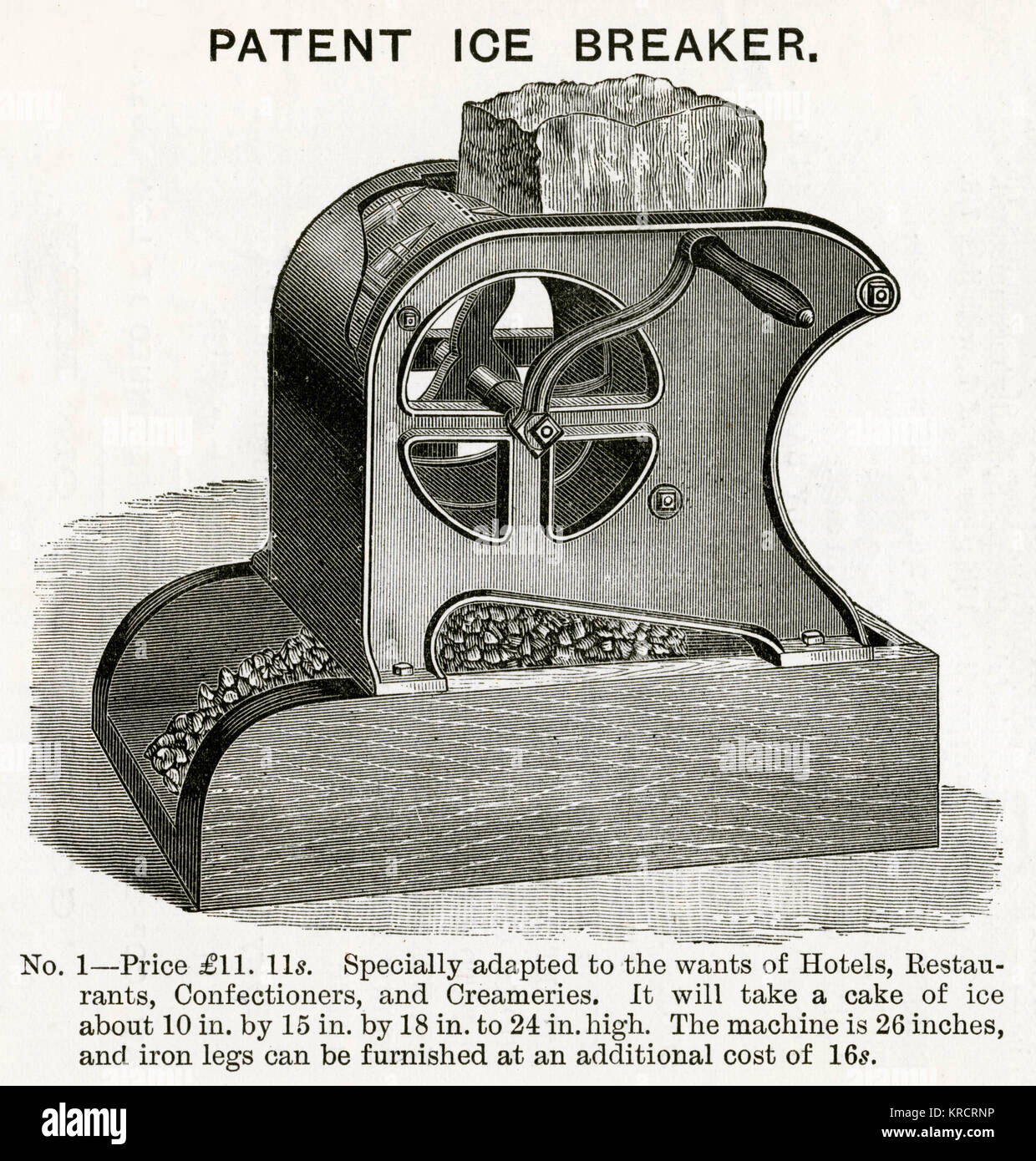 Mrs A. B Marshall's patent ice breaker 1890s Stock Photo