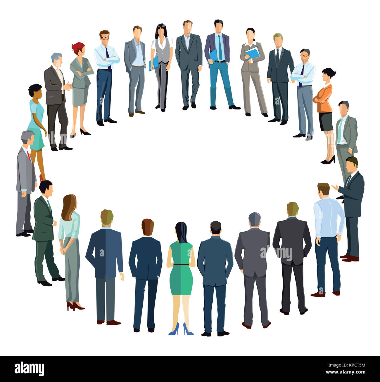business people forming a circle Stock Photo