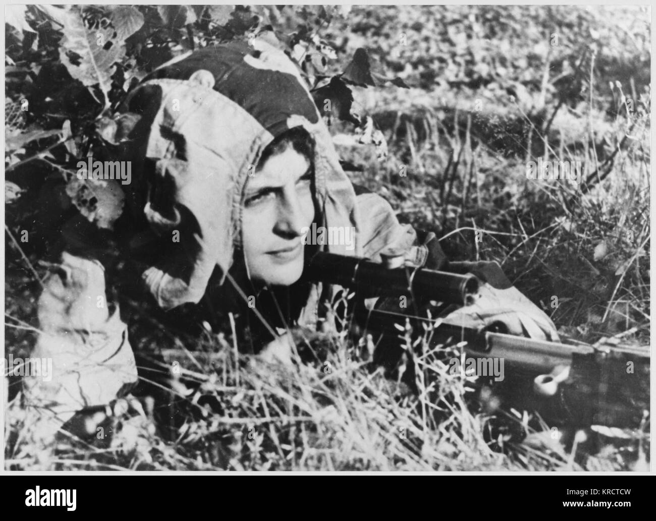 Female sniper, Ludmilla Pavlichenko, who killed 300 Germans. Stock Photo