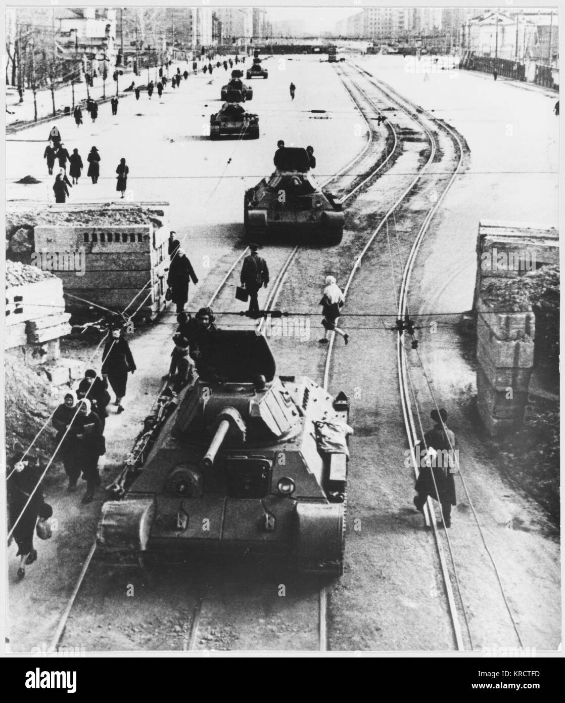 TANKS IN LENINGRAD ST. Stock Photo