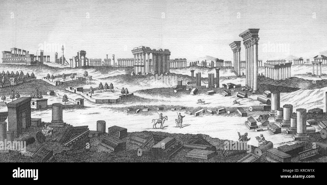 general view of the ruins 'The Ancient City of Palmyra as it now appears.' Date: Stock Photo