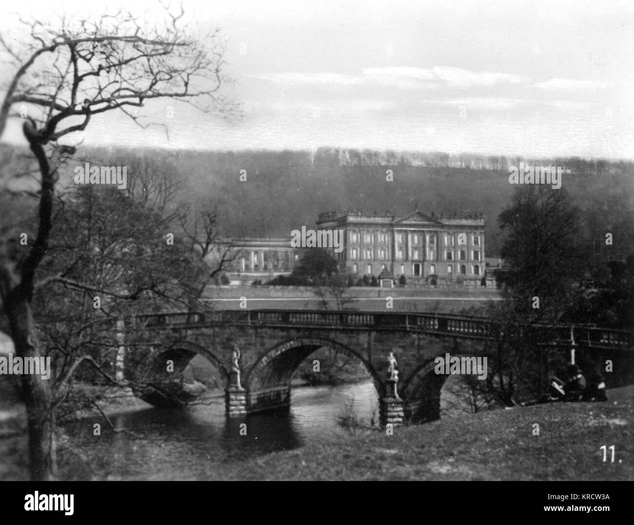 View of Chatsworth House, Derbyshire Stock Photo