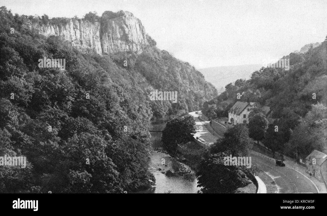 View of High Tor, Matlock Dale, Derbyshire Stock Photo