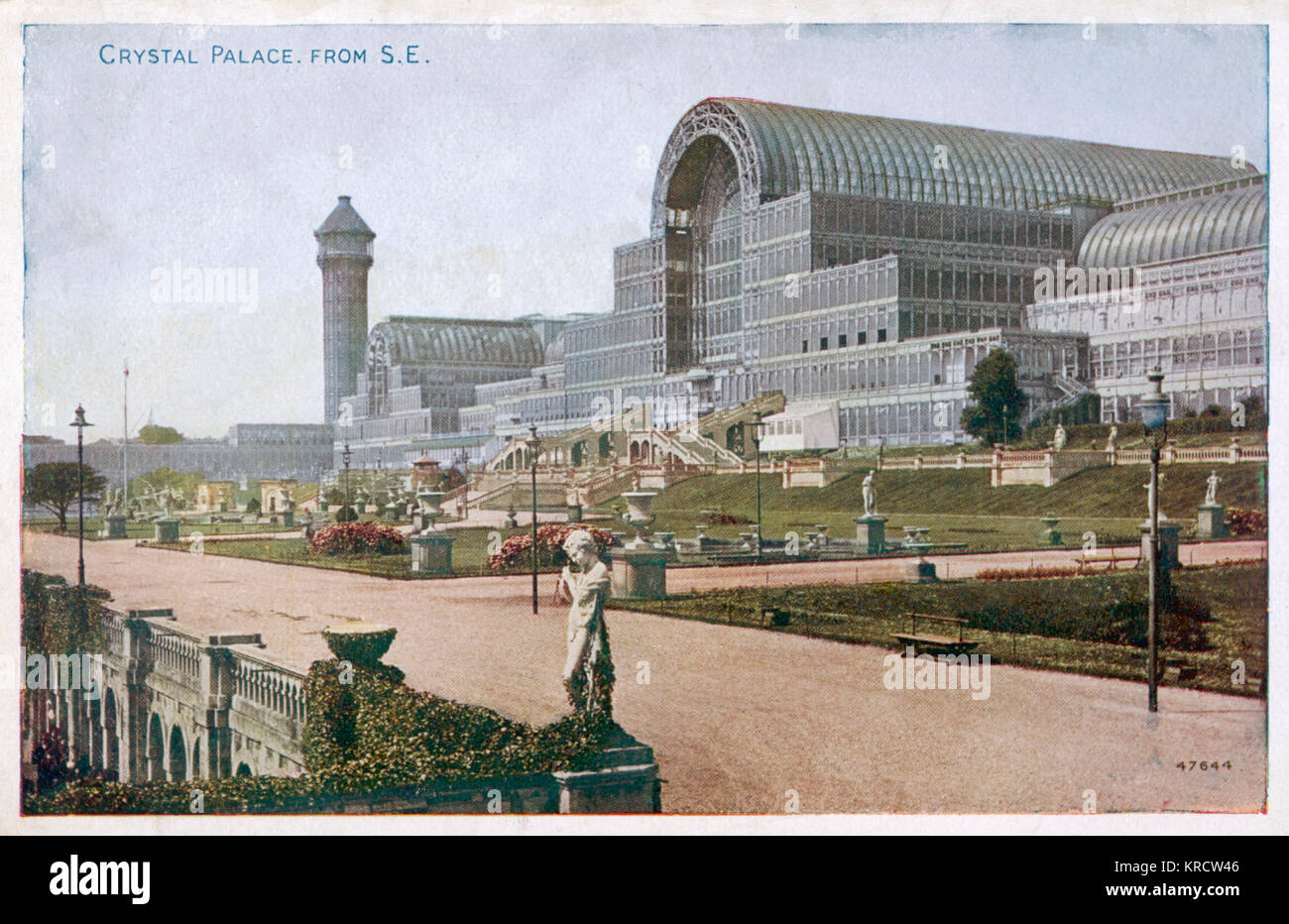 The Crystal Palace and grounds, looking from the south east Date: Circa 1900 Stock Photo